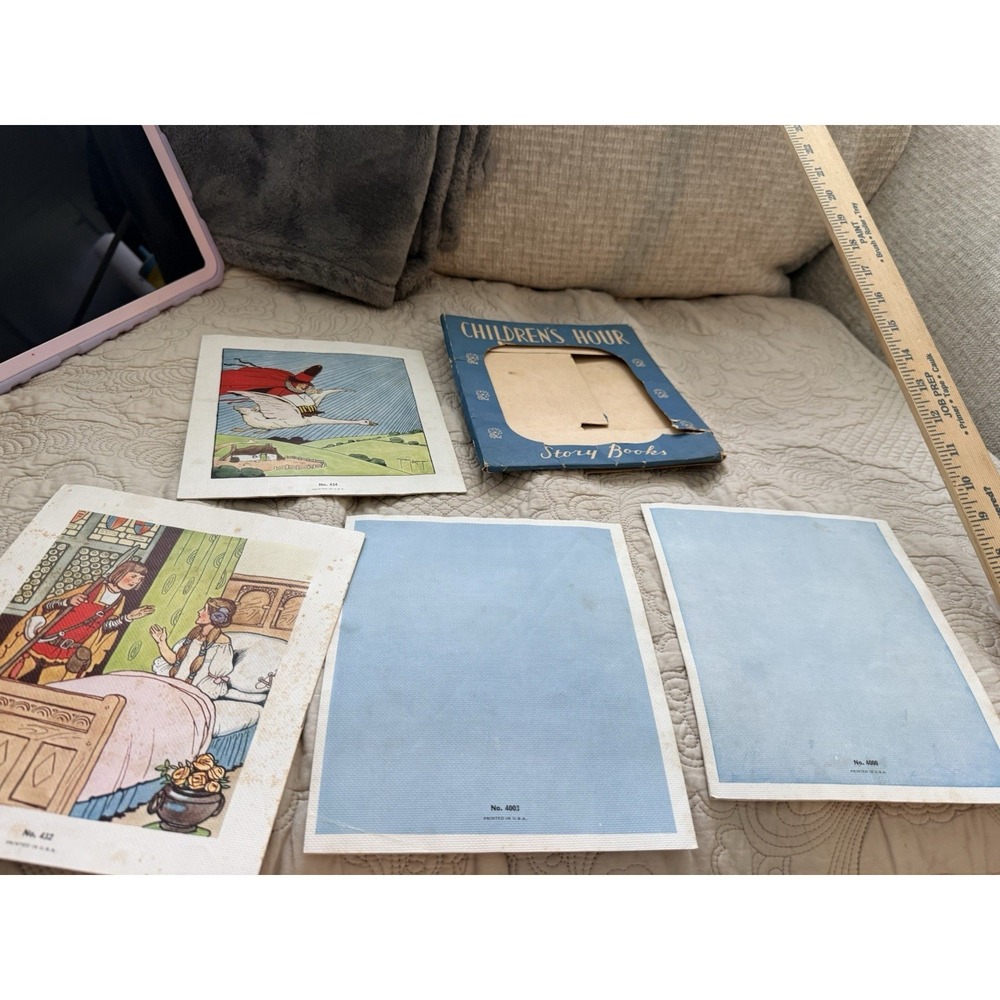 1930s Linenette Softcover Children's Book Set Of 4. Story Fairy Tale - Picture 4 of 6